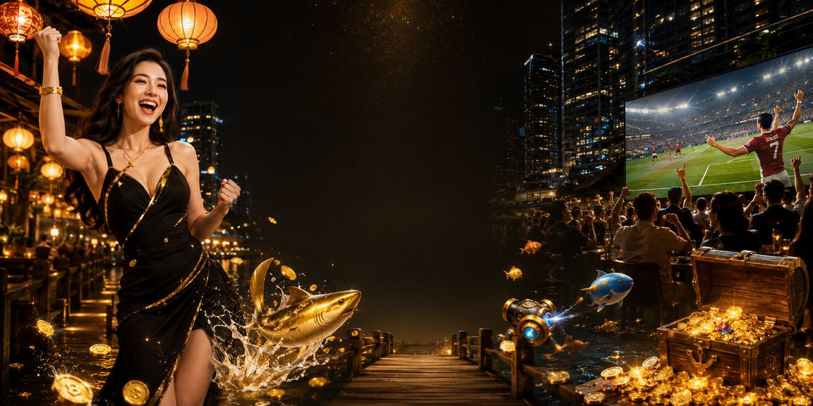 Giao diện chơi game bắn cá và giải trí casino sân khấu đêm tại phut90